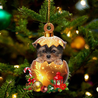 Yorkshire Terrier03In Golden Egg Christmas Ornament - Thegiftio UK