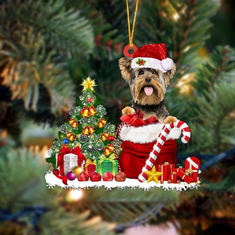 Yorkshire Terrier/Yorkie Gift Bag Merry Christmas Ornament Dog Ornament, Car Ornament, Christmas Ornament - Thegiftio UK