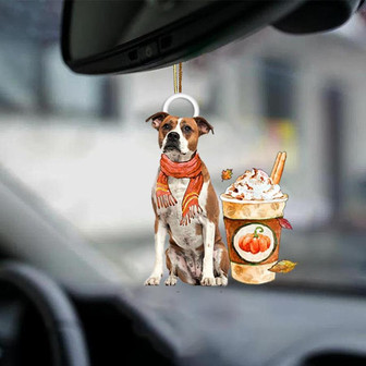 American Bulldog 1-Pumpkin Spice Kinda-Two Sided Ornament - Thegiftio UK