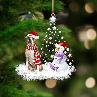 American Bulldog 1-Star Tree Hanging Ornament - Thegiftio UK