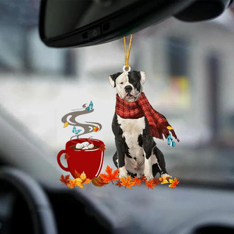 American Bulldog-Fall Chocolate-Two Sided Ornament - Thegiftio UK