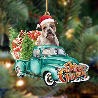American Bulldog-Green Truck Hanging Ornament - Thegiftio UK