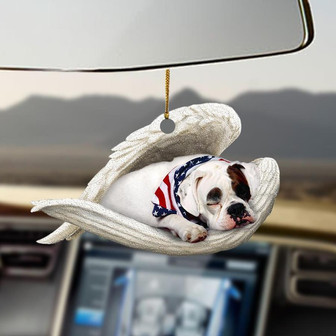 American Bulldog Sleeping Angel Car Ornament - Thegiftio UK