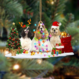 American Cocker Spaniel-Christmas Dog Friends Hanging Ornament - Thegiftio UK