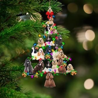 American Cocker Spaniel-Christmas Tree Lights-Two Sided Ornament - Thegiftio UK