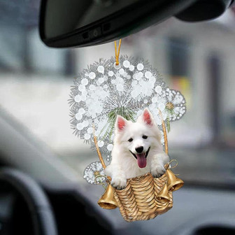 American Eskimo-Dandelion-Two Sided Ornament - Thegiftio UK