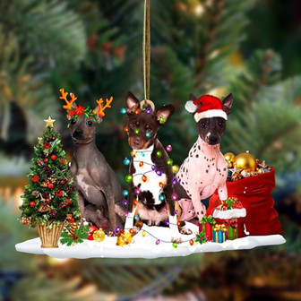American Hairless Terrier-Christmas Dog Friends Hanging Ornament - Thegiftio UK