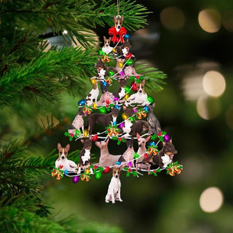 American Hairless Terrier-Christmas Tree Lights-Two Sided Ornament - Thegiftio UK