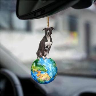 American Pit Pull Terrier-Around My Dog-Two Sided Ornament - Thegiftio UK