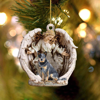 Australian Cattle-Angel Hug Winter Love Two Sided Ornament - Thegiftio