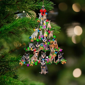 Australian Cattle Dog-Christmas Tree Lights-Two Sided Ornament - Thegiftio UK