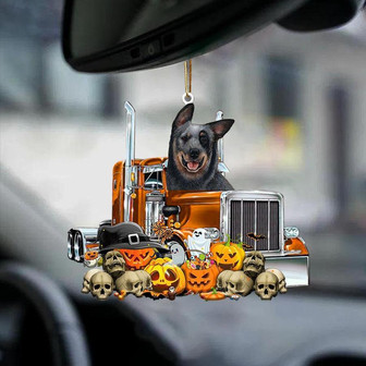 Australian Cattle Dog-Pumpkin & Truck Car Hanging Ornament - Thegiftio UK