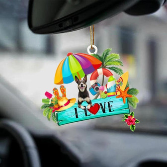 Australian Kelpie-I Love Summer-Two Sided Ornament - Thegiftio
