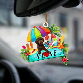 Australian Labradoodle 02-I Love Summer-Two Sided Ornament - Thegiftio