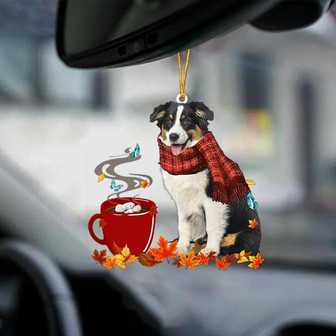 Australian Shepherd 2-Fall Chocolate-Two Sided Ornament - Thegiftio UK