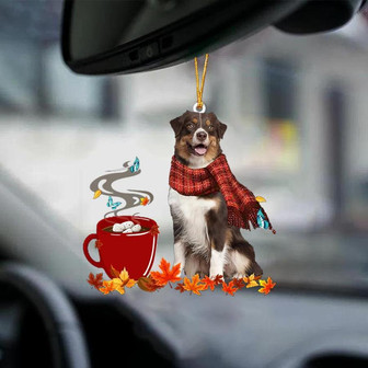 Australian Shepherd 3-Fall Chocolate-Two Sided Ornament - Thegiftio UK