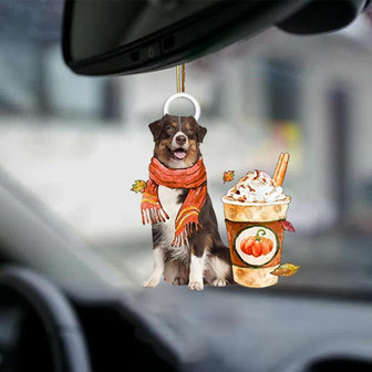 Australian Shepherd 3-Pumpkin Spice Kinda-Two Sided Ornament - Thegiftio UK