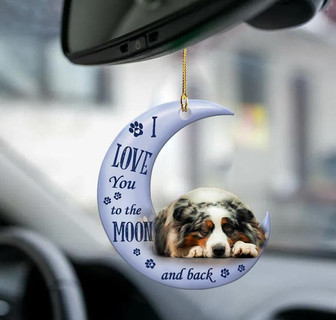 Australian shepherd moon back dog mom two sided ornament - Thegiftio UK