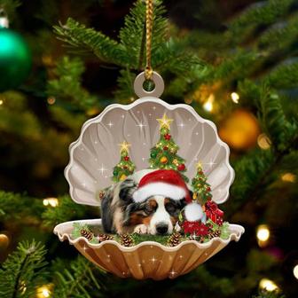 Australian Shepherd3-Sleeping Pearl in Christmas Two Sided Ornament - Thegiftio UK
