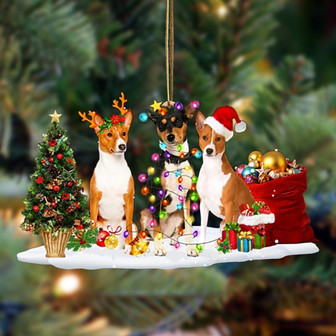 Basenji-Christmas Dog Friends Hanging Ornament - Thegiftio UK
