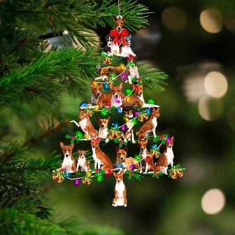 Basenji-Christmas Tree Lights-Two Sided Ornament - Thegiftio UK