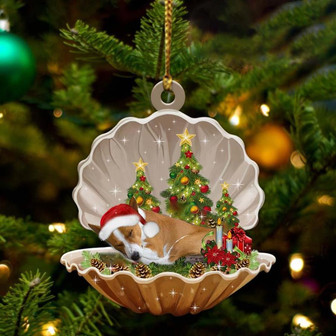 Basenji-Sleeping Pearl in Christmas Two Sided Ornament - Thegiftio UK