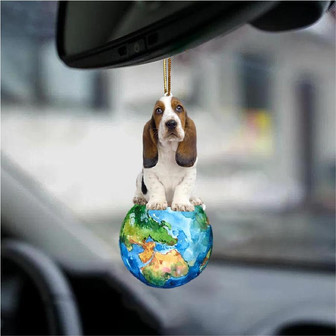 Basset Hound-Around My Dog-Two Sided Ornament - Thegiftio UK