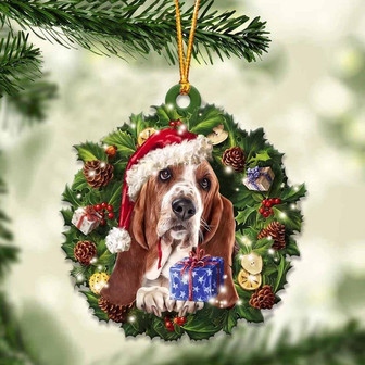 Basset Hound and Christmas gift for her gift for him gift for Basset Hound lover ornament - Thegiftio UK