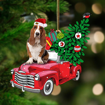 Basset Hound-Pine Truck Hanging Ornament - Thegiftio UK