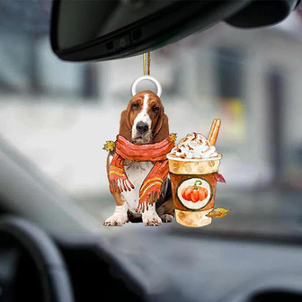 Basset Hound-Pumpkin Spice Kinda-Two Sided Ornament - Thegiftio UK