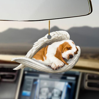 Basset hound sleeping angel basset hound lovers dog lovers ornament - Thegiftio UK