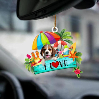 Beagle 02-I Love Summer-Two Sided Ornament - Thegiftio