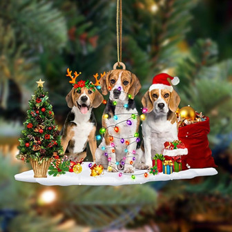 Beagle-Christmas Dog Friends Hanging Ornament - Thegiftio UK