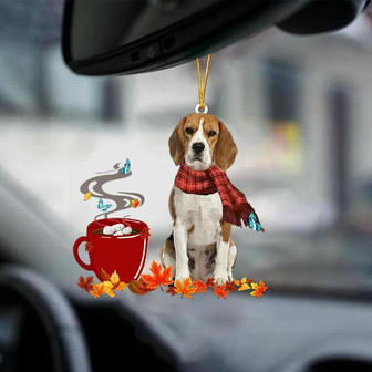 beagle-Fall Chocolate-Two Sided Ornament - Thegiftio UK