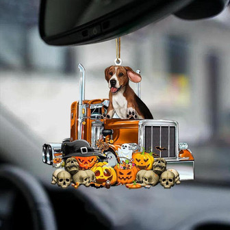 Beagle-Pumpkin & Truck Car Hanging Ornament - Thegiftio UK