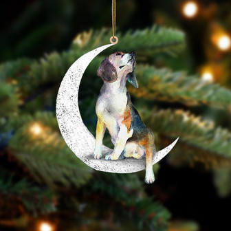 Beagle-Sit On The Moon-Two Sided Ornament - Thegiftio UK
