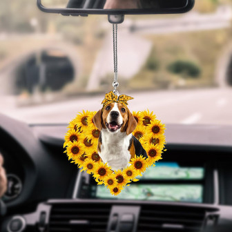 Beagle-Sunflower Heart gift Car Ornament - Thegiftio