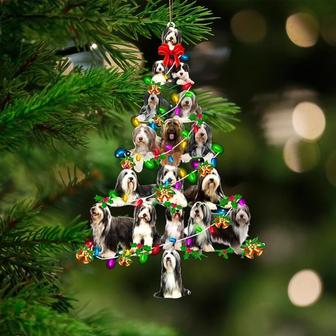 Bearded Collie-Christmas Tree Lights-Two Sided Ornament - Thegiftio UK
