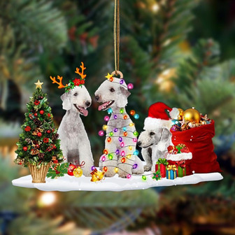 Bedlington Terrier-Christmas Dog Friends Hanging Ornament - Thegiftio UK