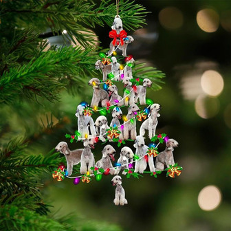 Bedlington Terrier-Christmas Tree Lights-Two Sided Ornament - Thegiftio UK