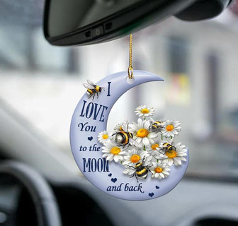 Bee moon back bee lover two sided ornament - Thegiftio UK