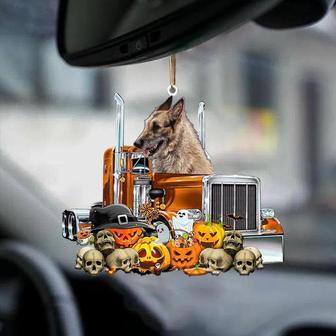 Belgian Laekenois-Pumpkin & Truck Car Hanging Ornament - Thegiftio UK