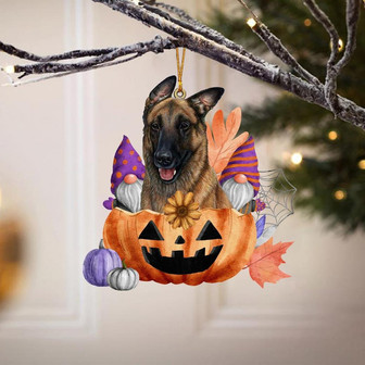 Belgian Malinois-Gnomes Pumpkins Hanging Ornament - Thegiftio UK