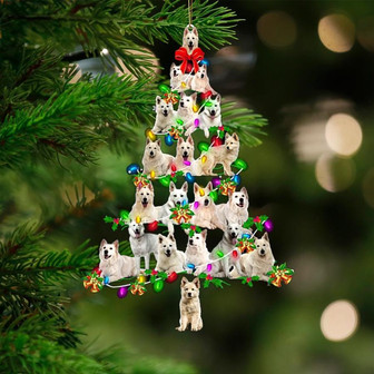 Berger Blanc Suisse-Christmas Tree Lights-Two Sided Ornament - Thegiftio UK