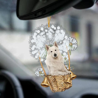 Berger Blanc Suisse-Dandelion-Two Sided Ornament - Thegiftio UK