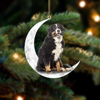 Bernese Mountain 2-Sit On The Moon-Two Sided Ornament - Thegiftio UK