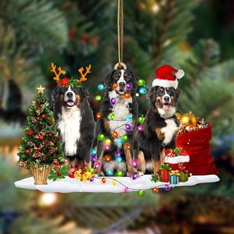 Bernese Mountain Dog-Christmas Dog Friends Hanging Ornament - Thegiftio UK