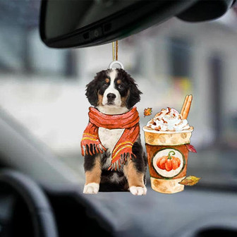 Bernese Mountain Dog-Pumpkin Spice Kinda-Two Sided Ornament - Thegiftio UK