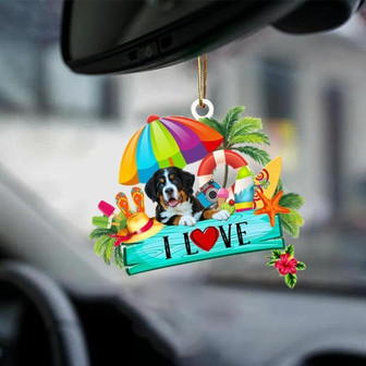 Bernese Mountain-I Love Summer-Two Sided Ornament - Thegiftio UK