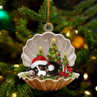 Bernese Mountain-Sleeping Pearl in Christmas Two Sided Ornament - Thegiftio UK